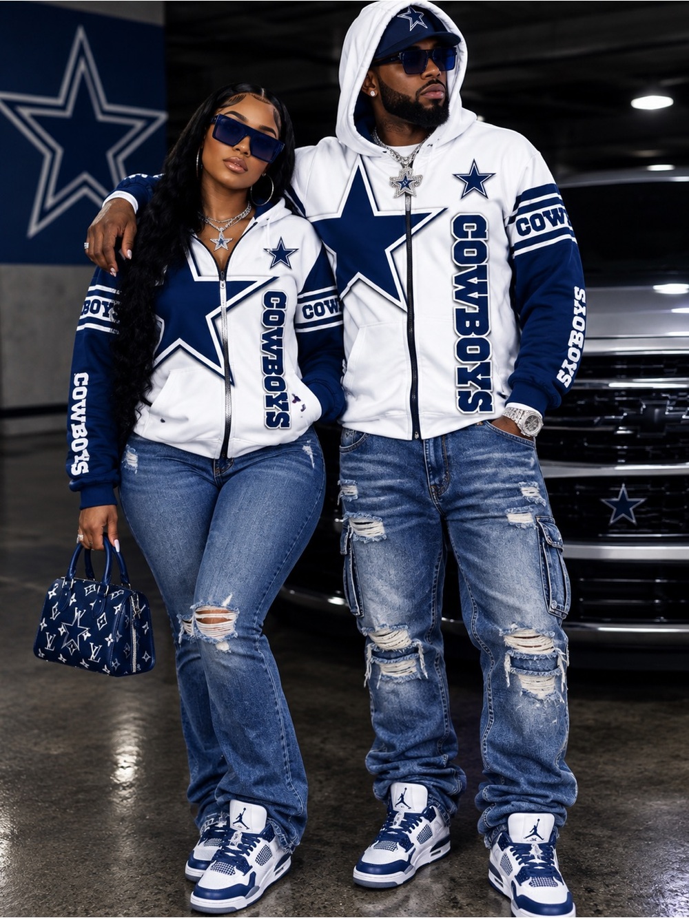 Dallas Cowboys Hoodie in Blue and White